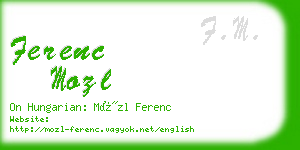 ferenc mozl business card
